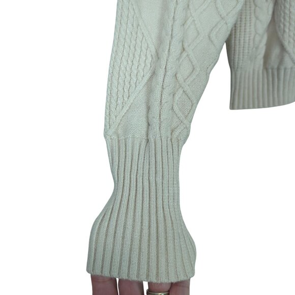 Shore Cozy Cream Turtleneck‎ Cable Knit cream ivory Sweater size M - Picture 4 of 13